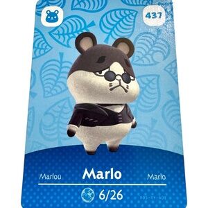 Animal Crossing New Horizons Marlo Amiibo Card for Nintendo Switch Hamster
